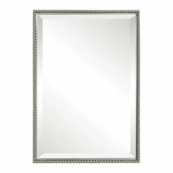 Brand new 😍 Uttermost Sherise Brushed Nickel Bead Framed Beveled Mirror - Brushed Nickel - 21x31x1.5 🔥